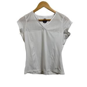 Bolle Womens Back Button White V-Neck Athletic Top Size‎ M
